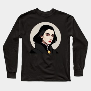 Vampire Woman Wearing Victorian Gothic Gear Long Sleeve T-Shirt